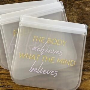 Set of 3 Inspirational Reusable Snack / Lunch Zipper Storage Bags